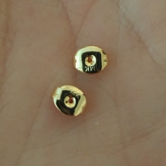 14k Gold Natural 10/11m Golden Pearl Stud Earrings - Picture 6 of 13